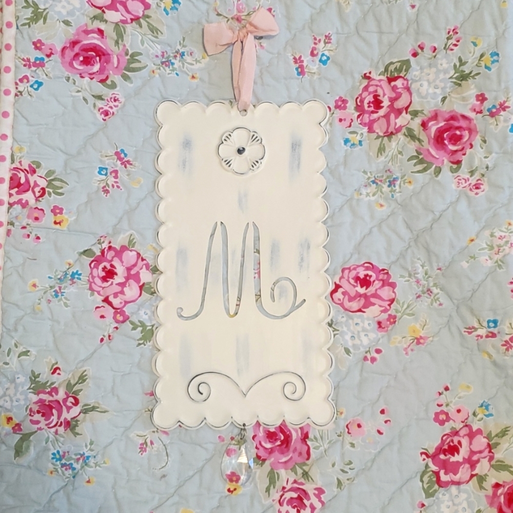 Pottery Barn Kids Ribbon Tin Letter "M"